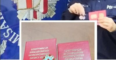 Policjantka z Połczyn Zdrój nagrodzona za 23 lata krwiodawstwa